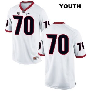 Youth Georgia Bulldogs NCAA #70 Aulden Bynum Nike Stitched White Authentic No Name College Football Jersey AAF6054XT